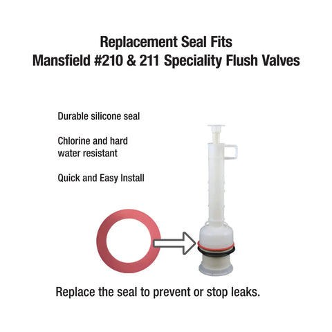 Mansfield Toilet Fill Valve And Flush Valve Seal Repair Kit For Quick Leak Fix On Mansfield 210 And 211 Toilets with seal detail
