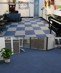 20 Pack 20x20 Inch Carpet Tiles With Stickers, Reusable, PVC Backed, Slip-Resistant, Non Slip Backing, Waterproof, Easy Install, Blue