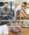 Blue Reusable Shop Towels 14 By 12 Inches Pack Of 150 Cotton Cleaning Rags For Home And Garage, versatile use in garage, workshop, and home.