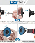 Step-by-step guide for 24 Piece Die Grinder Flap Disc Set With One Quarter Inch Shank setup and use.