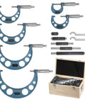 Six-In-One Outside Micrometer Set 0-1 In 1-2 In 2-3 In 3-4 In 4-5 In 5-6 In With 0.0001 In Graduation set in wooden case