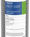 Big Blue Carbon Water Filter For Whole House 20 Inch Non Cellulose Carbon Impregnated Pleated Cartridge 20x4.5 10 Micron