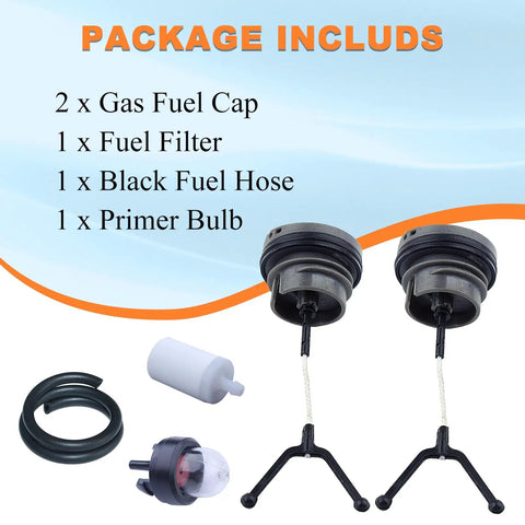 Flip Up Fuel And Oil Cap Kit For Husqvarna Chainsaws With Gas Filter Line And Primer Bulb Fits 435 440 445 450 455 Rancher