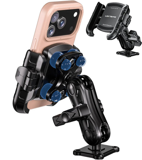 Anti Vibration Phone Mount With Vibration Dampener And 1s Lock Release, AMPS Base, Medium Arm, fits 5.4-7.2 inch phones