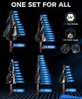 Front view of Step Drill Bit Set For Metal With Four Spiral Flute Bits 5-Piece 0.125 To 1.375 Inch Range AITIN Coated Hex Shank 0.25 Inch