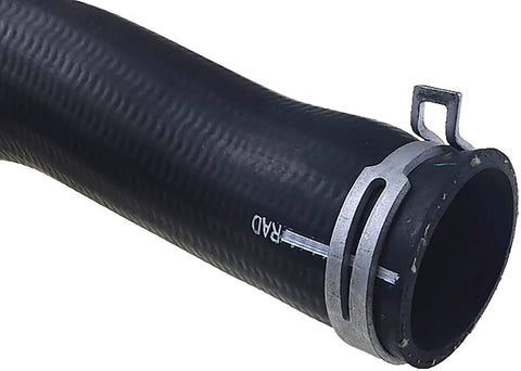 Close-up of OE Fix Radiator Coolant Hose With Aluminum Connectors For Dodge Ram 2013 2014 Inlet Hose Replacement showing connector