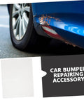 Stainless Steel Bumper Repair Mesh Kit Two Pack For Quick Fixes On Plastic Holes And Cracks, shown with damaged car bumper.