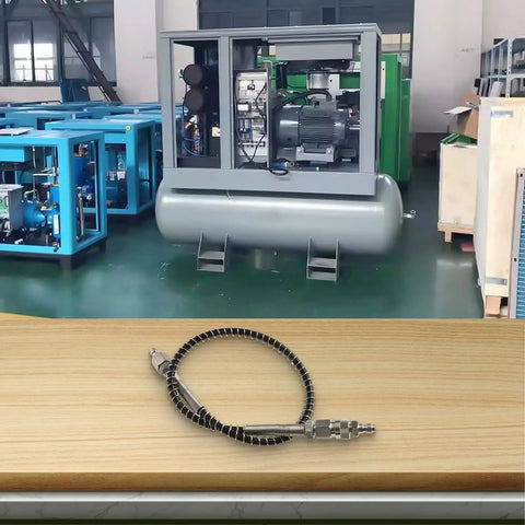 Pro Grade 20 Inch High Flow Air Hose Adapter For HPA Fill Station 4500 PSI Connection, spring reinforced hose on workshop table
