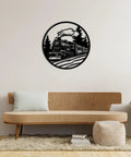 Boss Steam Locomotive Metal Wall Art Decor For Indoor Or Outdoor Spaces Rustic Farmhouse Black Finish 20 Inch Wall Sculpture