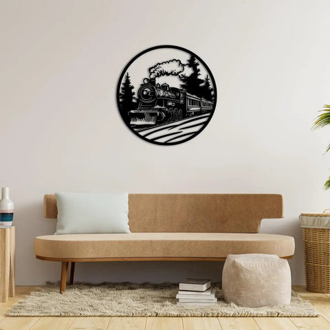 Boss Steam Locomotive Metal Wall Art Decor For Indoor Or Outdoor Spaces Rustic Farmhouse Black Finish 20 Inch Wall Sculpture
