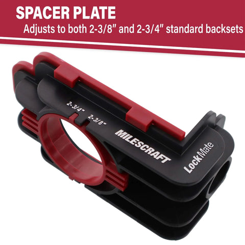 Door Lock Installation Kit With Jig For Wood And Metal Doors Fits Standard Doors From One And Three Eighths Inches To One And Three Quarters Inches Thick Includes Bi Metal Cobalt Hole Saws And Step Drill Guide For Precise Easy Lock Installation No Fuss spacer plate for adjustability with LockMate branding
