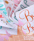 20 Sheets Inspirational Quotes And 3D Butterfly Wall Decals Set For Girls Bedrooms, showing colorful quotes and pink butterflies.