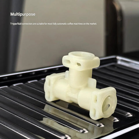 Thermoblock Connector Kit For Coffee Machine With Tube Seal Clamp Rings And Fluid Connection Replacement Parts Made From Plastic That Withstand High Temperature No Tools Needed For Quick Install Improves Current Transmission And Machine Efficiency, T-type connector on coffee tray