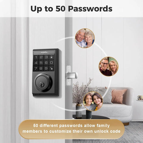 Smart Keyless Entry Door Lock With WiFi Keypad Front Door Deadbolt That Plays Nice With Alexa And Google Assistant on door