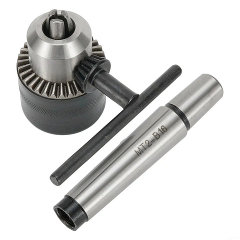 Beast Mode Mt2 Drill Chuck Arbor Fits 5 64 To 1 2 Inch With Key For Lathe Tailstock And Cnc Tools Giving A Locking Tight Grasp On All Bits Preventing Slip Ups When Cutting Hard Parts As Accuracy Matters And You Need Solid Power In Your Shop. MT2 B16 steel chuck arbor with key