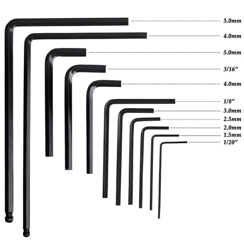 All In One Guitar Luthier Repair Kit With Ball End Truss Rod Wrenches And Precision Allen Wrenches sizes 1.5mm to 5mm