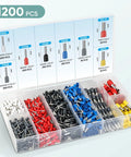Ferrule Crimping Tool Kit With 1200 Ferrules And Insulated Wire Terminals Self Adjusting Ratchet Wire Crimper For AWG 23 To 7 Electric