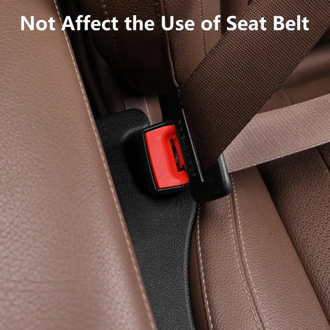 Universal Pu Leather Car Seat Gap Filler 2 Pack Console Crevice Blocker keeps clear access for seat belt use.