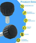24 Pack M4 Knurled Thumb Screws 10 Mm Black Carbon Steel With Knurled Handles for No Fuss Grab and Go Monitor Mounting