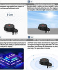 LD14P 360 Degree Lidar Sensor For Indoor And Outdoor Mapping And Obstacle Avoidance Pro Grade Plug And Play Omni Directional Scanning With Eight Meter Range SLAM Ready ROS1 ROS2 Compatible Serial Port Adapter shown illustrating 360-degree laser scanning and 15-meter measurement distance.