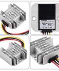 12V To 24V Step Up DC Power Converter 72W 3A Voltage Booster with fuse, waterproof connectors, durable module for golf carts.