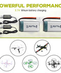 Image showing 2 Pack 3.7V 420mAh 25C LiPo Battery With USB Charging Cable And Molex Plug suitable for RC Drones and Small Robots.