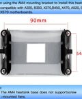 Rock Solid Universal CPU Cooler Mounting Bracket Kit For AMD Am5 And Am4 Motherboards with 90mm x 54mm dimensions.