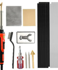 100W Plastic Welding Kit with soldering tips, welder, rods, scraper, and heating tool for auto bumpers, dashboards, kayaks, canoes repair