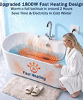 Portable 1800 Watt Immersion Water Heater For Small Pools And Tubs With Plug And Play Setup For Instant Hot Water in bathtub.
