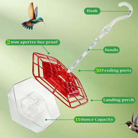 Two Pack Outdoor Hanging Hummingbird Feeders 16 Ounce Capacity With 30 Bee Proof And Leak Proof Feeding Ports Easy Clean Bird Feeder