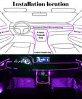 RGB Car Interior Lighting Kit With Fiber Optic 6 In 1 Ambient Light 315 Inches Integrated Fiber Optic 16 Million Colors layout instructions