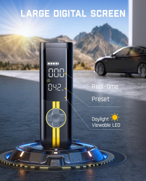 X8 APEX EV Tire Inflator Portable Air Pump With 2X Faster Inflation And 150 PSI Cordless Air Compressor with digital screen