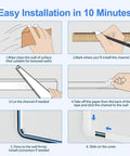 Step-by-step guide for installing 113 Inch Cord Hider for Wall Wires, Medium Cable Covers for 2 to 3 Cables in 10 minutes.