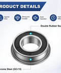 Flanged Ball Bearing 8x16x5mm F688 2RS Double Rubber Seal Chrome Steel GCr15 Deep Groove Bearings 4 Pack Built Tough For Wheelbarrows Printers Fax Machines Power Tools And DIY Projects, chrome steel with double rubber seal