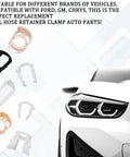 Fuel Line Retainer Clips Three Eighths And Five Sixteenths Inch Nylon Gas Tank Repair Kit With Seven Size Clamp Assortment Replacement Kit Compatible With Ford GM Chrysler 70 Piece Set