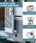 Magnetic RV Door Holder Latch Set For RV, Camper, Trailer And Boat Compartments, Stainless Steel One Handed Door Catch