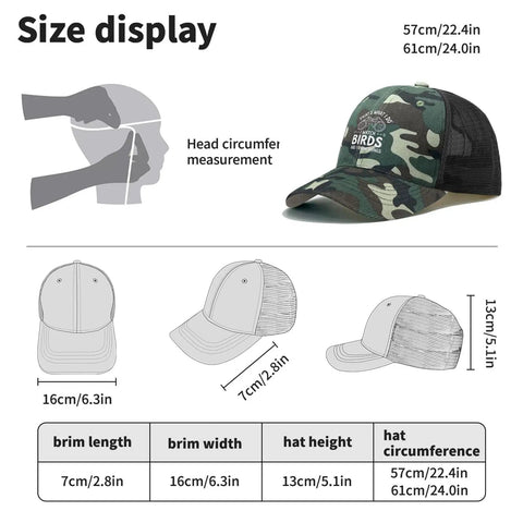 Womens Camouflage Trucker Hat With Adjustable Back Snapback Baseball Cap For Running And Everyday Wear Washed Distressed Low Profile
