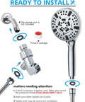 Installation guide for Handheld Shower Head With 10 Spray Modes And High Pressure Flow, 59 Inch Stainless Steel Hose