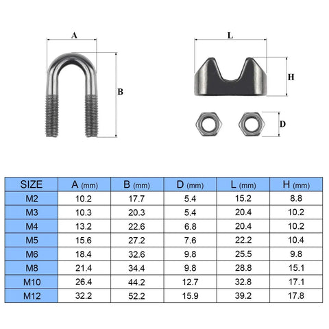Heavy Duty 304 Stainless Steel Wire Rope Cable Clips And Clamps For Rigging Hardware That Are Tough As Nails And Damn Near Indestructible For Any Outdoor Job
