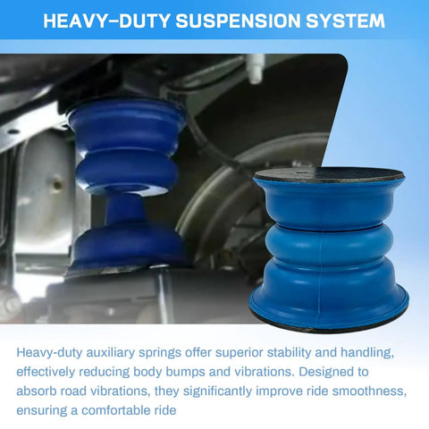 Heavy Duty Front Suspension Helper Springs For 2008 To 2021 Ford F-53 Chassis Upgrade shown installed and displayed separately