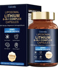 Liposomal Lithium 6-in-1 Complex Capsules 20mg with Bacopa and Magnesium, 120-count bottle and box packaging.