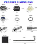 Heavy Duty Anti Theft License Plate Screw Kit parts including screws, nuts, washers, and tools for secure car tag installation.