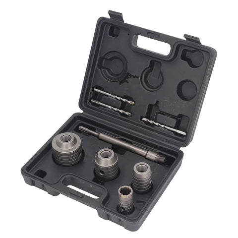 Heavy Duty Concrete Hole Saw Kit With Carbide Cutting Bits In 30Mm 40Mm 50Mm And 65Mm Sizes Plus Core Drill Set For Brick And Cement Wall Drilling Tasks in case