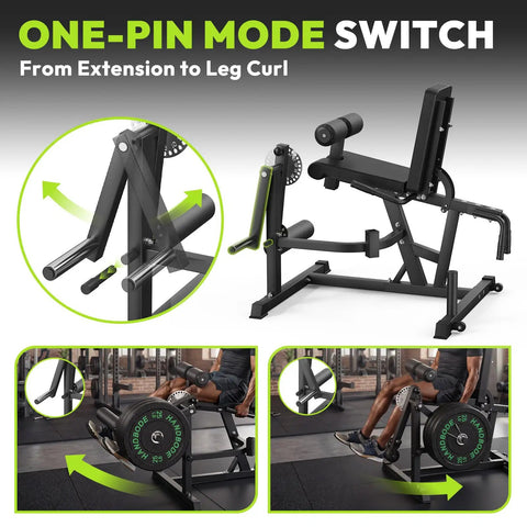 One-pin mode switch on Dual Mode Leg Extension And Curl Machine For Home Gym with Adjustable Seated Leg Press