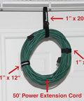 Soft Velour Cinch Straps 2 Inch By 20 Inch Pack Of 6 With Reusable Hook And Loop securing green power cord