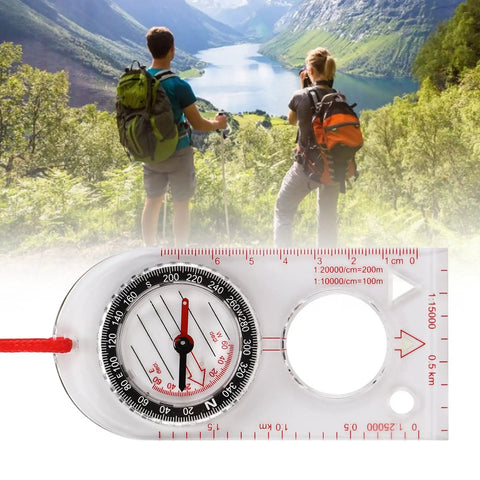 Lightweight Acrylic Backpacking Compass For Hiking And Outdoor Adventures Real Deal Navigation Tool displayed with hikers