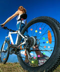 Colorful Bike Spoke Beads Set 72 Piece Plastic Clip On Wheel Decorations For Kids, assorted shapes on mountain bike wheel