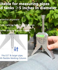 Pipe center finder tool with Y-type base and adjustable dial bubble protractor for 0.5 in. and larger pipes