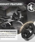 Heavy Duty Rubber Exhaust Hangers 2 Pack With Dual Holes 0.47 Inch Universal Muffler Hangers for vibration reduction