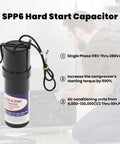 Hard Start Kit For Air Conditioners With High Torque Capacitors 115V To 288VAC Compatibility 4000 To 120000 BTU Two-Pack